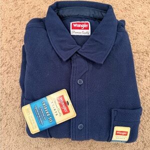 Wrangler Navy Blue Fleece Shirt Jacket